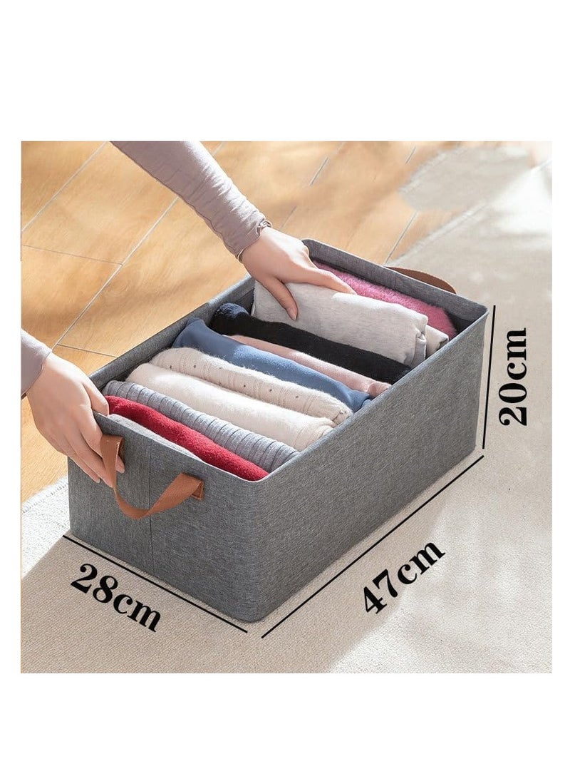 Generic 3 PCS Large Foldable Clothes Storage Box with Steel Frame & Handles - Thickened Fabric Closet Organizer with Lid - Stackable Storage Bins for Wardrobe, Bedroom & Blanket Organization - Image 5