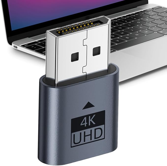 DP Virtual Lure 4K Monitor Emulator Display Adapter for PC Laptop Remote Work Screen Lock - Image 1