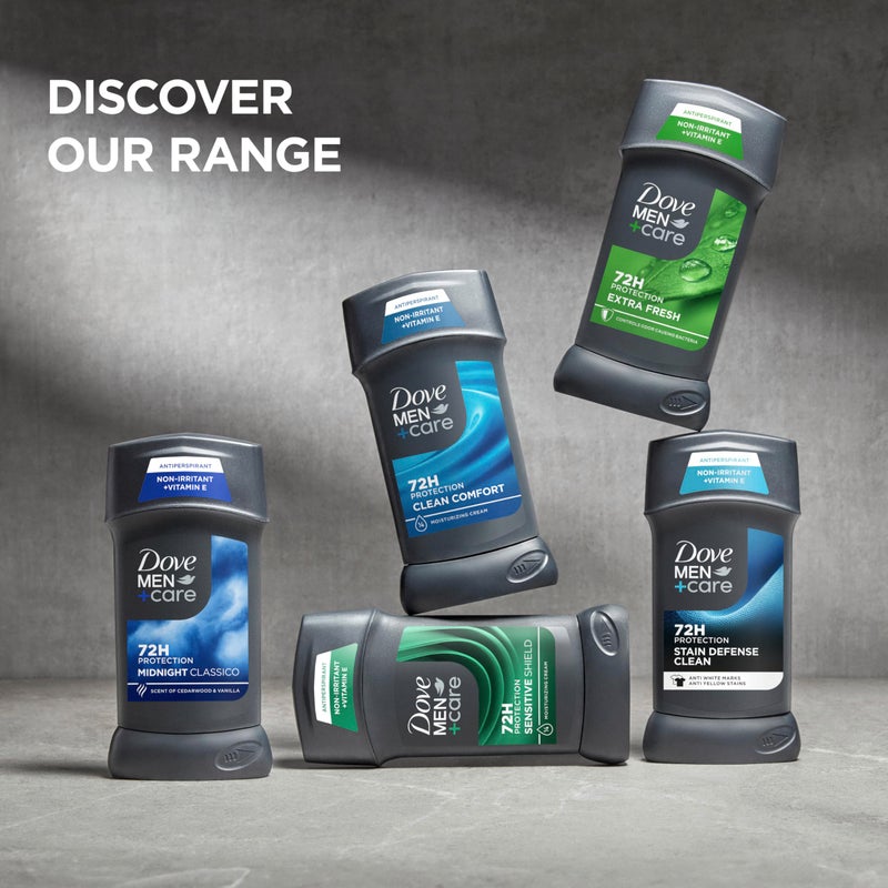 Dove Men+Care Antiperspirant Deodorant Stick 4 Count Clean Comfort 72-Hour Sweat & Odor Protection Antiperspirant for Men With 1/4 Moisturizing Cream 2.7 oz - Image 4