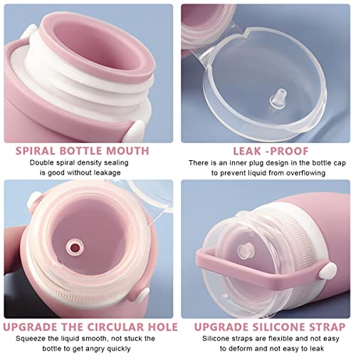 MAYCREATE® 3pcs Travel Toiletries Bottles Kit 90ML Silicone Toiletries Containers with Leakproof Lid, Refillable Body Lotion Dispenser Bottle for Shampoo, Conditioner, Gel, Body Wash - Image 4