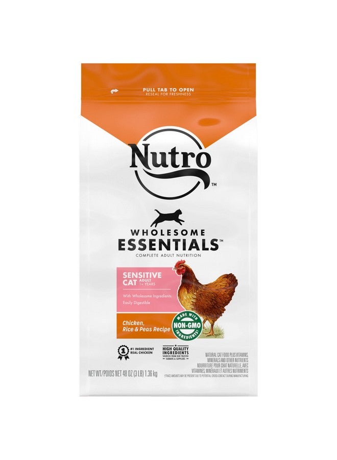 نوترو طعام القطط الجاف الطبيعي Wholesome Essentials، وصفة الدجاج والأرز والبازلاء للقطط الحساسة، كيس 3 رطل - Image 1