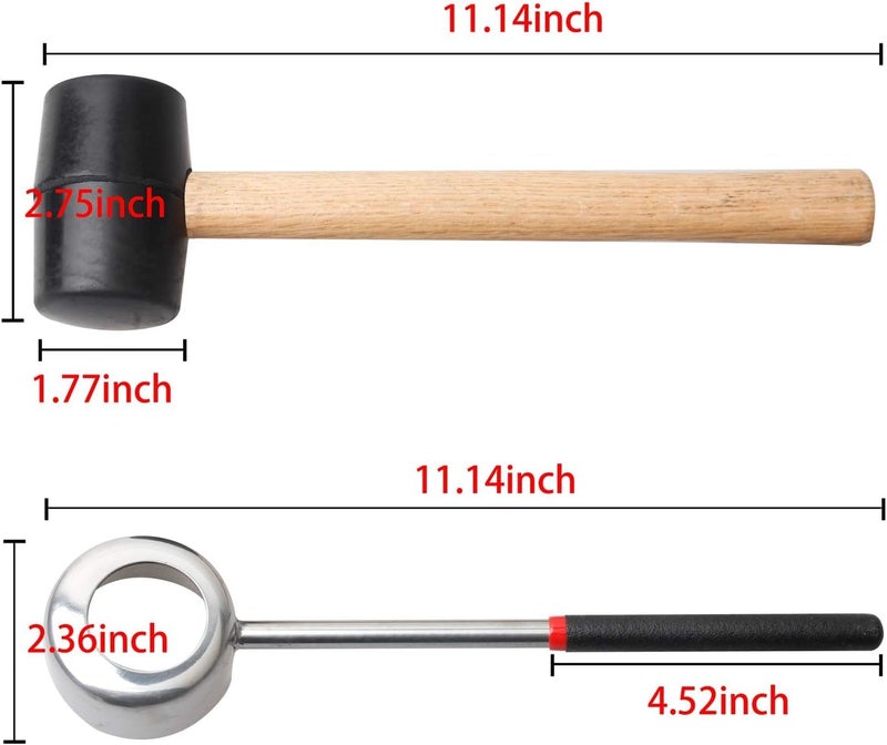 CLIXERA Coconut Opener Tools with Hammer Super Safe Easy to Open Young Coconuts Tool Food Grade Stainless Steel Coconut Opener Set Rubber Mallet with Handle - Image 2