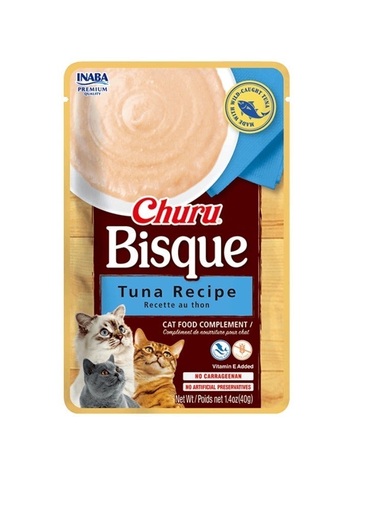 INABA Churu Bisque Tuna Recipe Creamy Cat Treat & Food Topper 40g - Grain-Free, 91% Moisture & No Carrageenan - Image 4