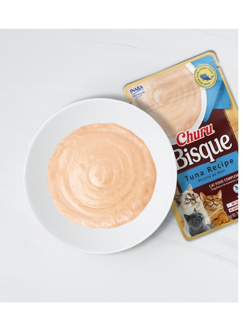 INABA Churu Bisque Tuna Recipe Creamy Cat Treat & Food Topper 40g - Grain-Free, 91% Moisture & No Carrageenan - Image 2