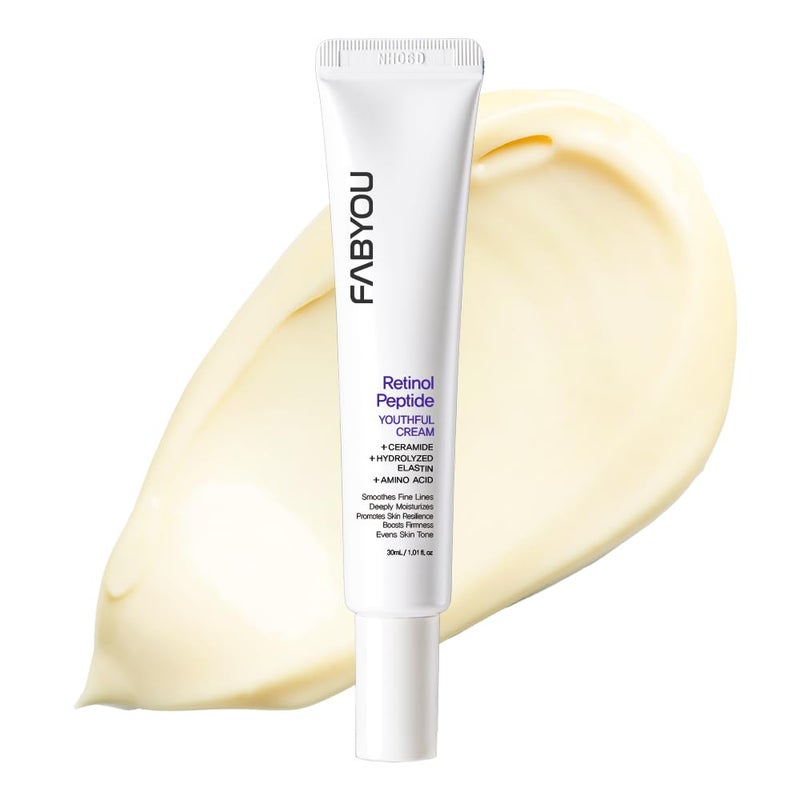FABYOU Retinol Peptide Cream 101 Oz  Firming Lifting AntiAging with Retinol Peptides Ceramide  Panthenol Wrinkle Reduction Fast Absorbing Korean Skin Care