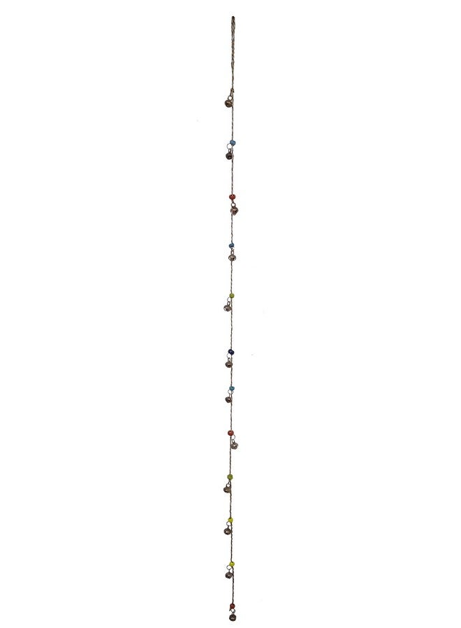 Purpledip Brass Wall Hanging Cow Bells String 12 Ghungroo Anklet Bells: Use as Feston, Bandhanwar Christmas Bells (12218A) - Image 2