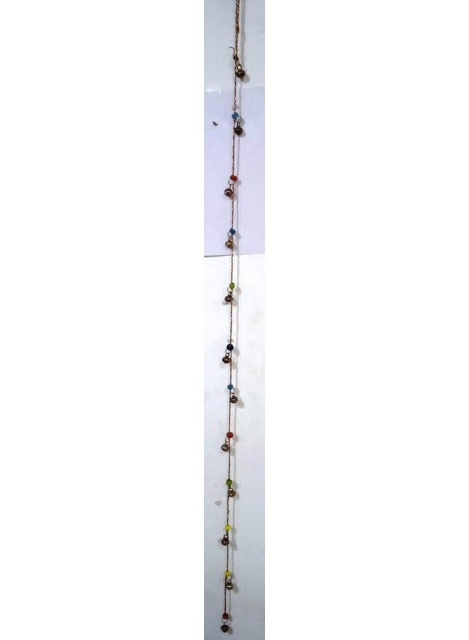 Purpledip Brass Wall Hanging Cow Bells String 12 Ghungroo Anklet Bells: Use as Feston, Bandhanwar Christmas Bells (12218A) - Image 5