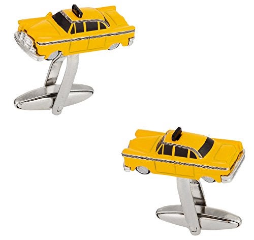 Cuff-Daddy Yellow Taxi Cab Cufflinks New York City NYC Cuff Links with Travel Presentation Gift Box Wedding Party Groomsmen Groom - Image 1