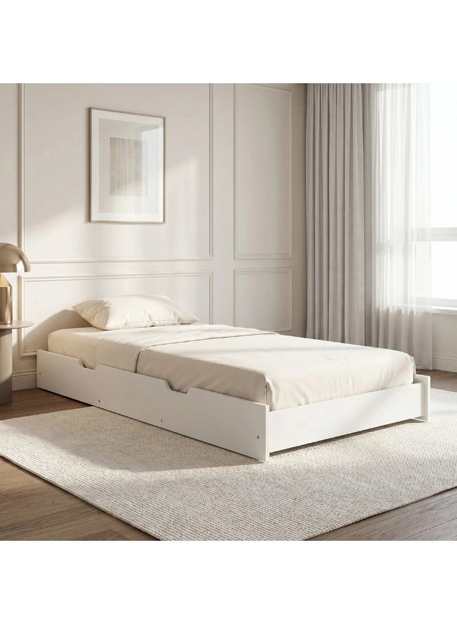 DANUBE HOME Gamerzone 90X190 Trundle Bed ( (Bed Sold Separately) Modern Design Wooden Single Bed Frame Furniture Comfortable Bed (Mattress Not Included) L204Xw128Xh90Cm-White And Grey - Image 1