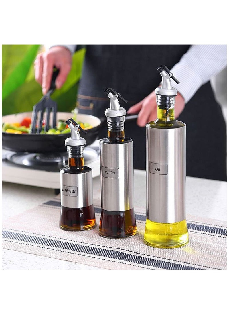 Set Of 4 Oil Sprayer Cap Spout Silver/Black
