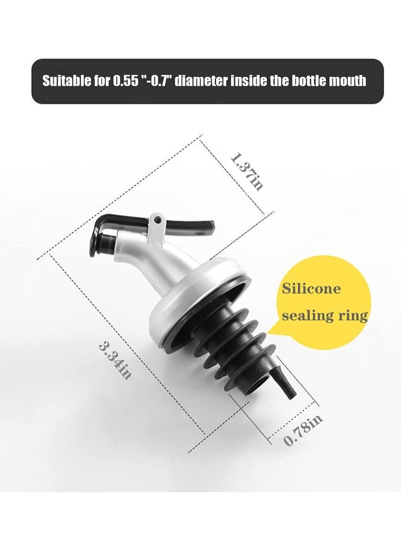 Set Of 4 Oil Sprayer Cap Spout Silver/Black