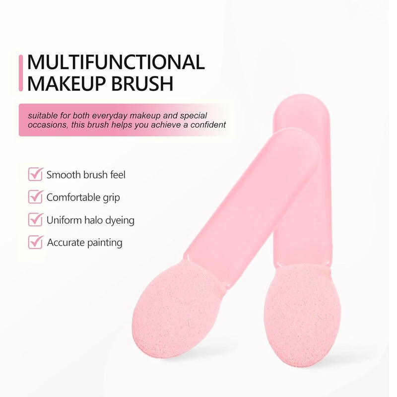 100pcs Pink Single-ended Eyeshadow Applicator Sponge Brushes 4cm Soft Makeup Blending Eye Brushes for Women and Teens - Image 3