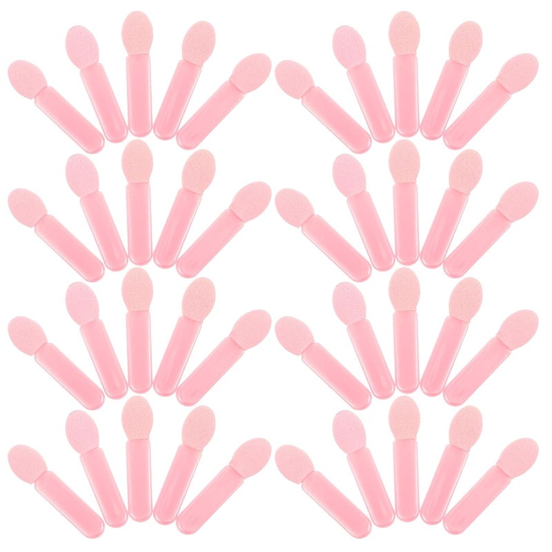 100pcs Pink Single-ended Eyeshadow Applicator Sponge Brushes 4cm Soft Makeup Blending Eye Brushes for Women and Teens - Image 1