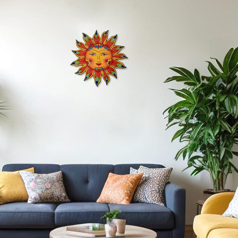 Daogtc Metal Sun Flower Wall Decor,13inches Sun Wall Art Hanging Decoration for Indoor and Outdoor, Garden Farmhouse Yard Patio Fence Living Room Bedroom Decor - Image 4