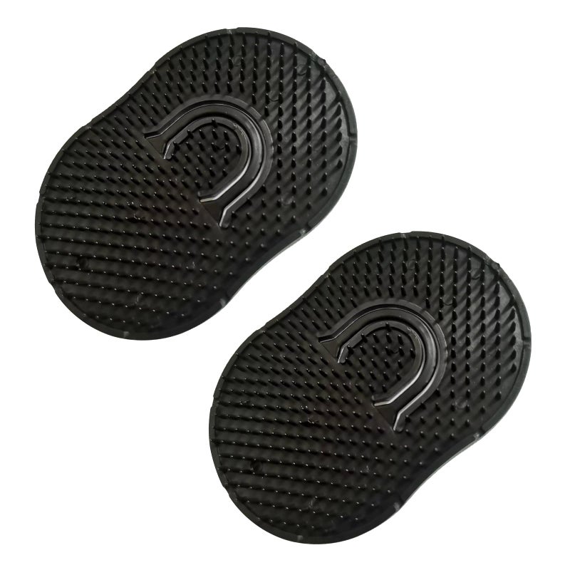 Soft N Style 2 Packs Pocket Palm Combs Shampoo Comb Massager Hair Brush Comb Scalp Massager Brush Comb Wave brush Palm hair brush Black