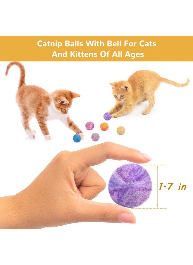 Retro Shaw - Catnip Toys, Catnip Balls With Bell, Cat Toys With Silvervine And Catnip, Catnip Toys For Cats, Cat Toys For Indoor Cats, Cat Chew Toy, Cat Nip Toys For Cats Kittens Kitty, 6 Pack - Image 1
