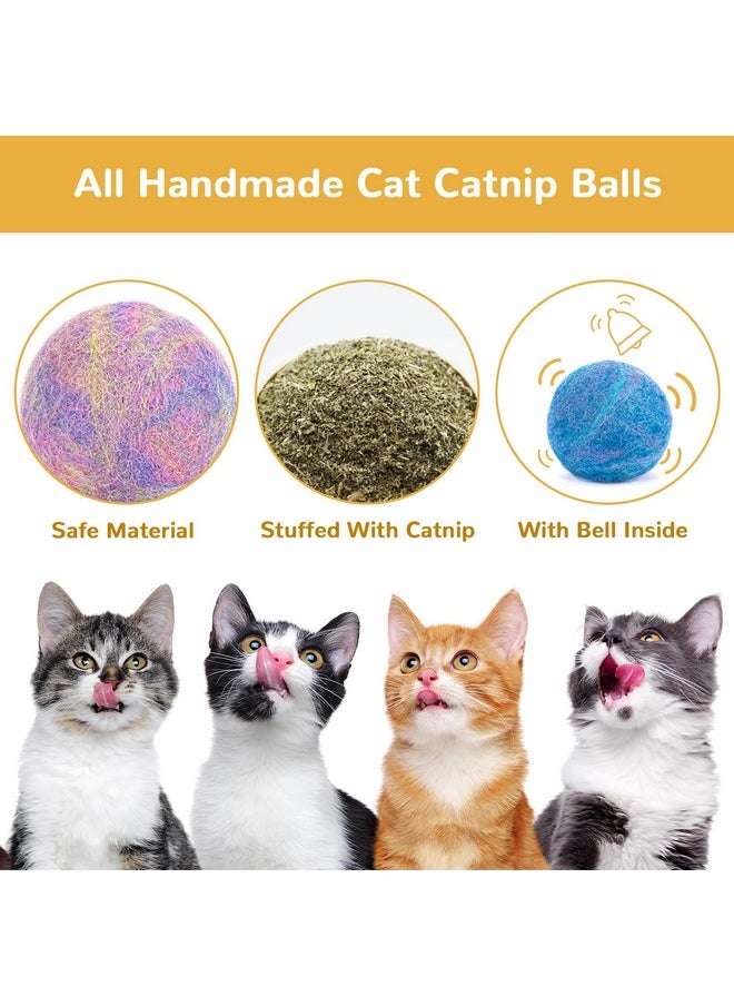 Retro Shaw - Catnip Toys, Catnip Balls With Bell, Cat Toys With Silvervine And Catnip, Catnip Toys For Cats, Cat Toys For Indoor Cats, Cat Chew Toy, Cat Nip Toys For Cats Kittens Kitty, 6 Pack - Image 1