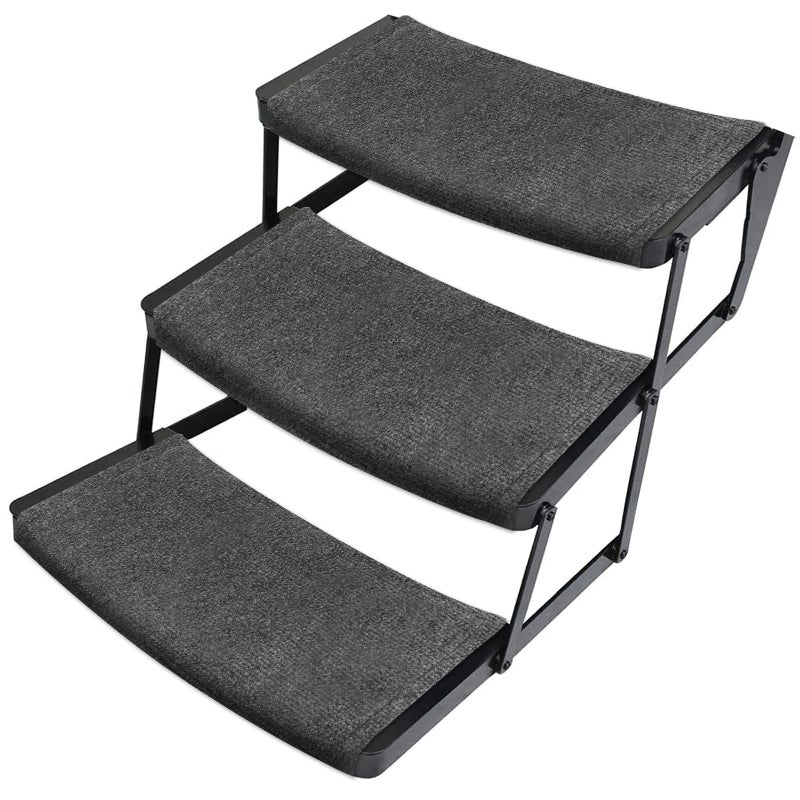 OKBA RV Step CoversCamper Step Covers for 22 Inch RV Camper 810 Deep Radius Stairs Only 3 Pack Gray Stair Rug Carpets