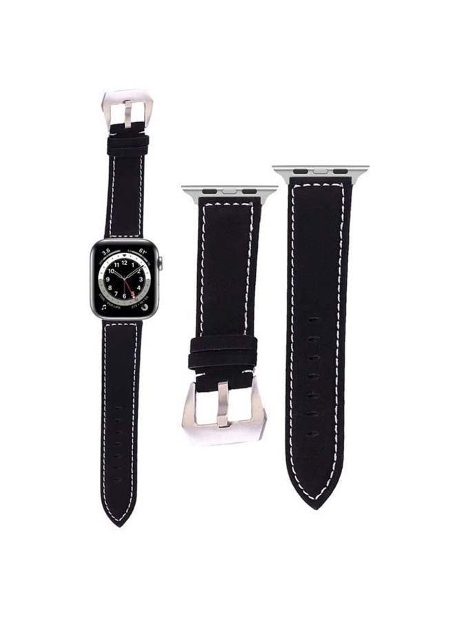 vesus Vintage Washed Replacement Band For Apple Watch Series 6/SE/5/4/3/2/1 Black