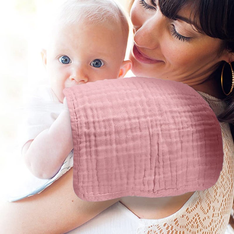 Yoofoss Muslin Burp Cloths for Baby 10 Pack 100% Cotton Baby Washcloths for Boys Girls Large 20''X10'' Super Soft and Absorbent Bean Paste - Image 3