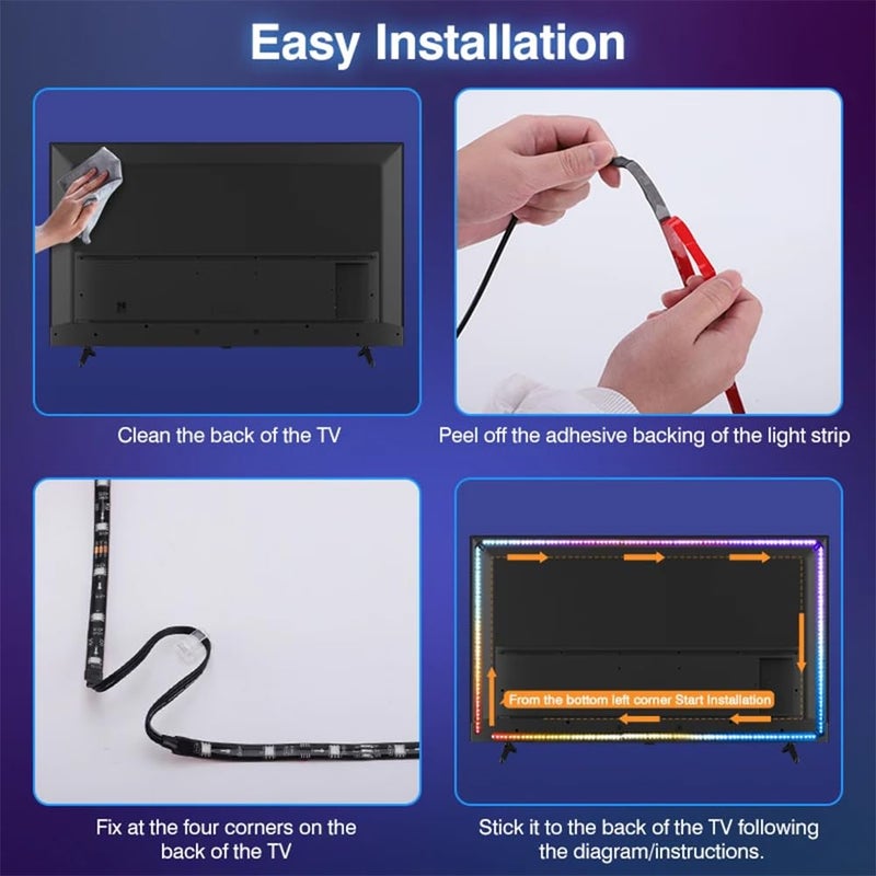 AVEDIA AVEDIA TV Backlight LED Strip with Sync Smart LED Strips for 7585 Inch TVs HDMI Function RGB Back Lights for Movie Gaming Video Music Ambient Background Hue Light  - Image 3