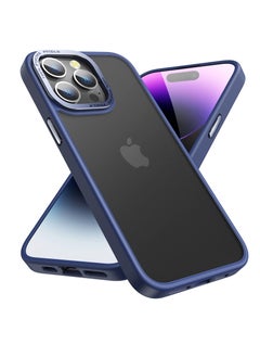 Designed for iPhone 14 Pro Max Case 6.7inch, Military Grade Drop Protection, Skin-Friendly PC Back, Advanced Camera Protection Ring, Anti-Scratch Anti-Fingerprint for iPhone 14 Pro Max (Deep Blue)