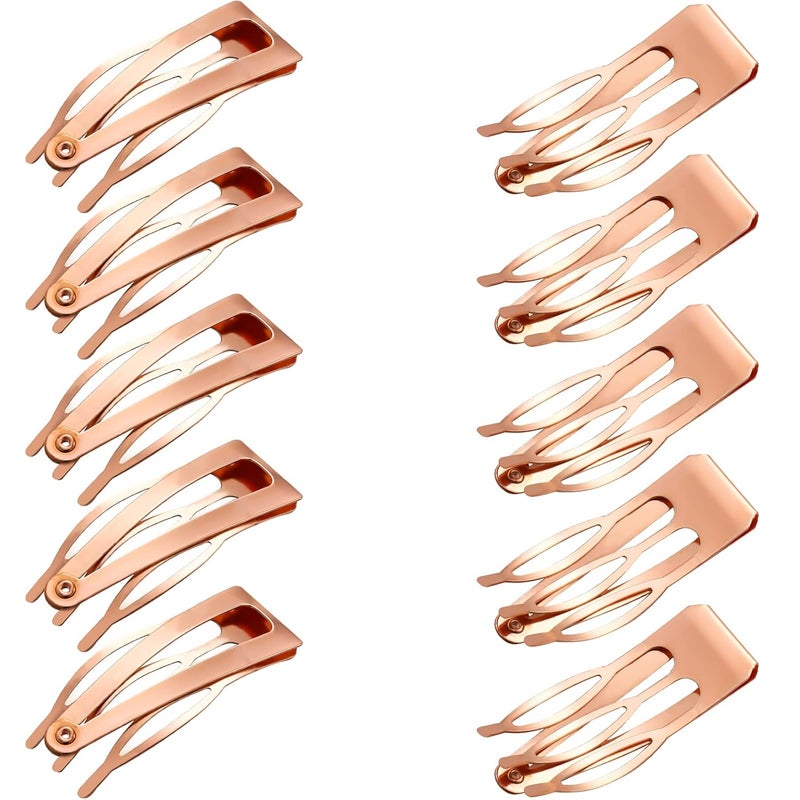 Chinco 24 Pcs Double Grip Hair Clips Metal Snap Clips Women Barrettes for Hair Making Salon SuppliesRose Gold2 Inch