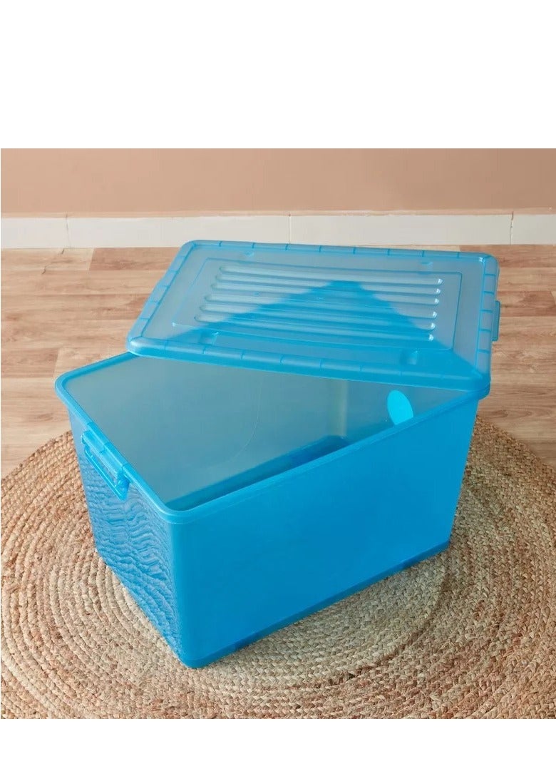 هوم بوكس صندوق تخزين دوار سعة 94 لترًا مع عجلات وغطاء 66 × 45 × 40 سم - Image 3