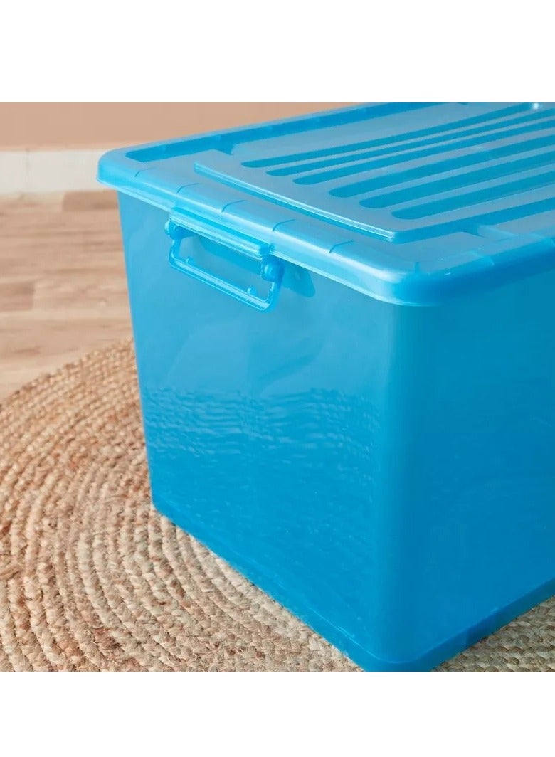 هوم بوكس صندوق تخزين دوار سعة 94 لترًا مع عجلات وغطاء 66 × 45 × 40 سم - Image 2