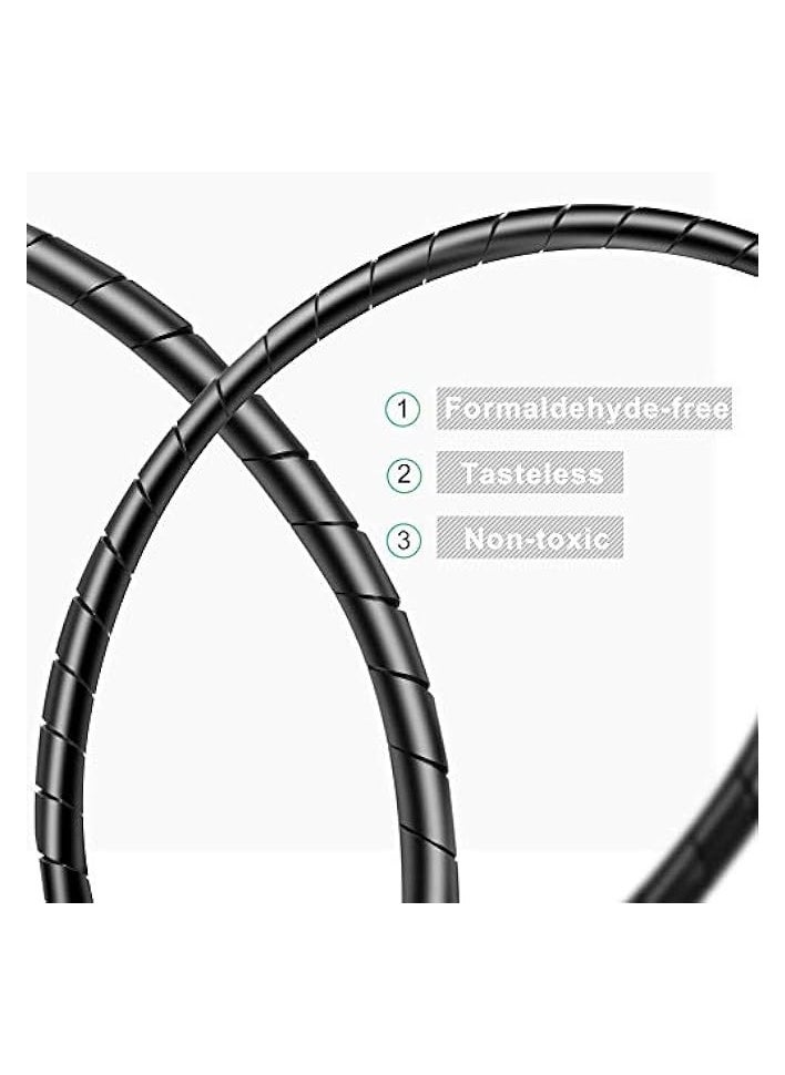 AGPtek - 2pcs Spiral Cable Wrap Polyethylene 10M Wire Sleeve Cover for TV DVD Stereo Antenna Computer Cable Management Organizer Flexible Cord Tube Protector(Dia 6mm-Length 4m, Dia 4mm-Length 6m, Black) - Image 1