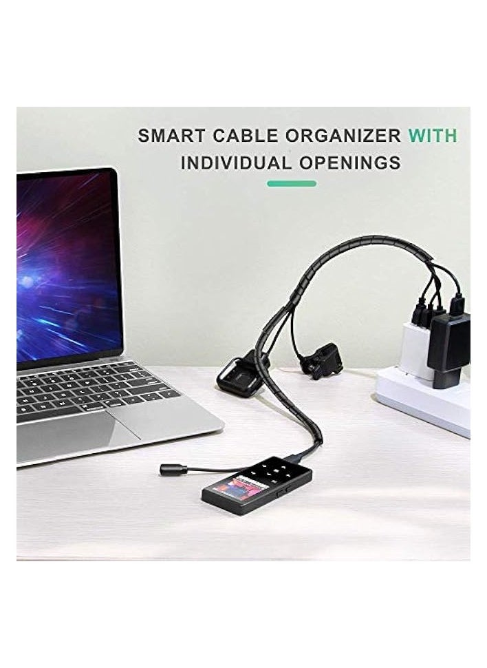 AGPtek - 2pcs Spiral Cable Wrap Polyethylene 10M Wire Sleeve Cover for TV DVD Stereo Antenna Computer Cable Management Organizer Flexible Cord Tube Protector(Dia 6mm-Length 4m, Dia 4mm-Length 6m, Black) - Image 1