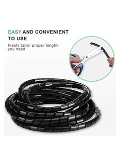 AGPtek 2pcs Spiral Cable Wrap Polyethylene 10M Wire Sleeve Cover for TV DVD Stereo Antenna Computer Cable Management Organizer Flexible Cord Tube Protector(Dia 6mm-Length 4m, Dia 4mm-Length 6m, Black)  - Image 3