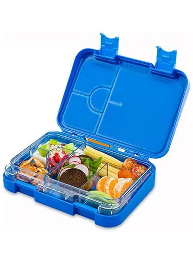 Arabest Lunch Box Kids, Bento Box Adult Lunch Box, 4/6 Compartment Bento Lunch Box, Food Containers for School/Work/Travel/Picnic, Leak-Proof, Reusable, BPA-Free, Microwave Dishwasher (Blue) - Image 1