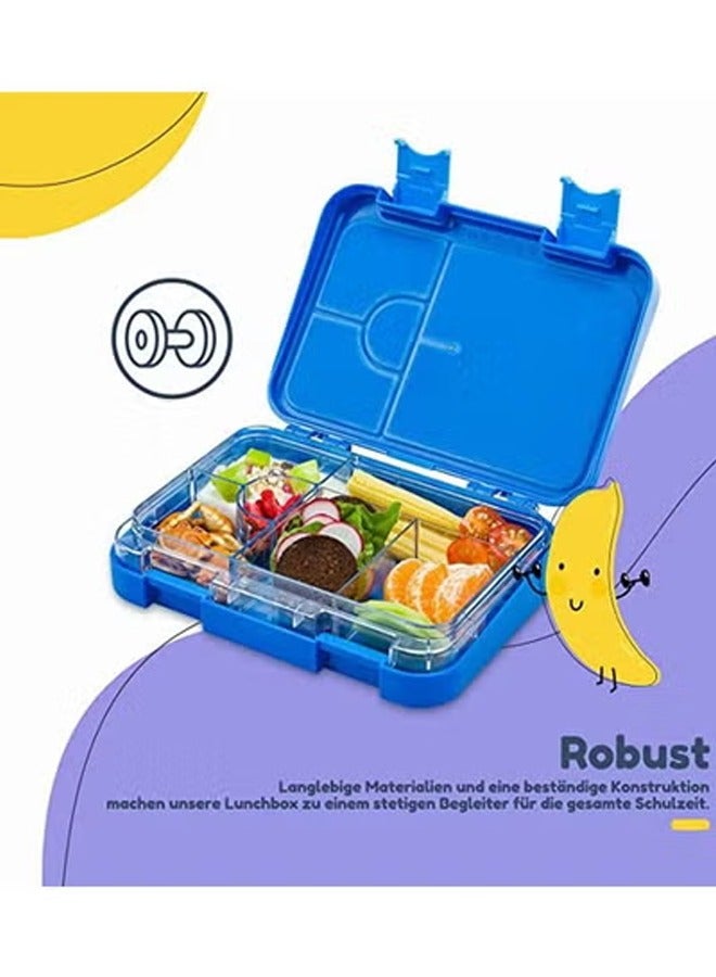 Arabest Lunch Box Kids, Bento Box Adult Lunch Box, 4/6 Compartment Bento Lunch Box, Food Containers for School/Work/Travel/Picnic, Leak-Proof, Reusable, BPA-Free, Microwave Dishwasher (Blue) - Image 4