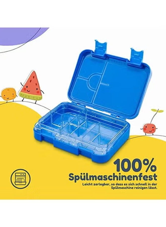 Arabest Lunch Box Kids, Bento Box Adult Lunch Box, 4/6 Compartment Bento Lunch Box, Food Containers for School/Work/Travel/Picnic, Leak-Proof, Reusable, BPA-Free, Microwave Dishwasher (Blue) - Image 5