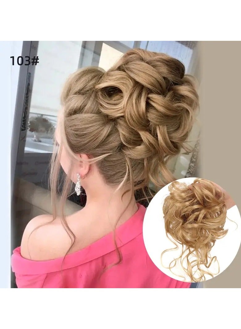 ORiTi Volume and Style with Synthetic Messy Curly Hair Bun Chignon Scrunchy Hair Band Hair Accessories - Image 1