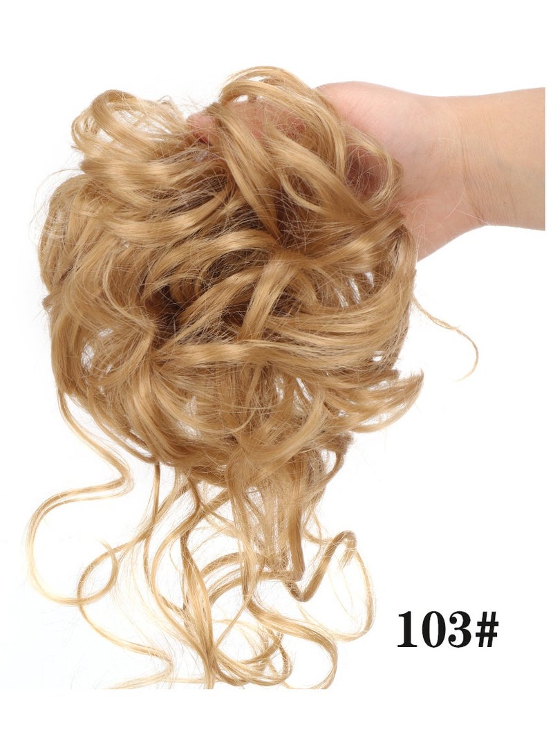 ORiTi Volume and Style with Synthetic Messy Curly Hair Bun Chignon Scrunchy Hair Band Hair Accessories - Image 2