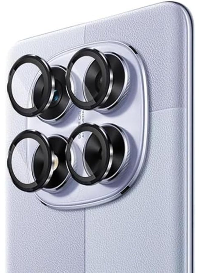 Glass Camera Lens Frame Protector Compatible For Redmi Note 14 Pro - Black - Image 1