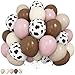 Froova Cowgirl Balloon Dusty Blush Pink Brown Tan Coffee Beige Sand White Ivory Nude Retro Party Balloons Cow Print Balloon for Boho Rodeo Baby Shower Birthday Farm Theme Western Cowgirl Party Decor - Image 3