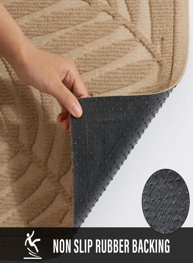 HIYARD Front Door Mat, Absorbent Resist Dirt Welcome Door Mat Indoor Outdoor, Waterproof Doormat, Sturdy Non Slip Backing, Fade Resistant, Low Profile Entry Mat for Entryway, 29×17, Beige - Image 3
