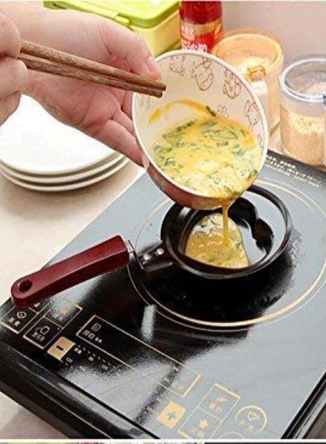 STEFLON مقلاة ستيفلون الصغيرة غير اللاصقة لتحضير الأومليت، بتصميم كرتوني، مثالية للبيض والفطائر والوجبات الخفيفة، سهلة التنظيف، مقلاة إفطار ممتعة للمطبخ المنزلي - قطعة واحدة - Image 4