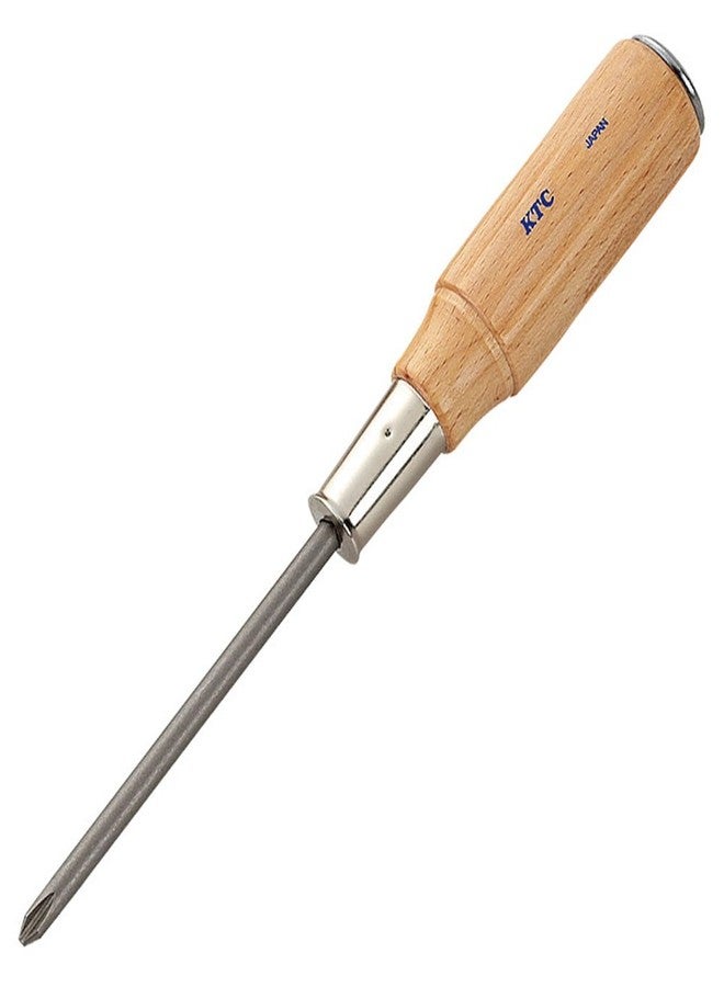 KTC Kyoto Tools (KTC) PD-2 Wooden Handle Screwdriver, Cross Penetrating Type - Image 1