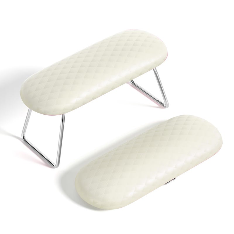AORAEM Nail Arm Rest Cushion Nail Hand Cushion Microfiber Leather Manicure Hand Pillow Stand Professional Nail Rest Table Desk Station for Nails Art DIY Use Creamy White