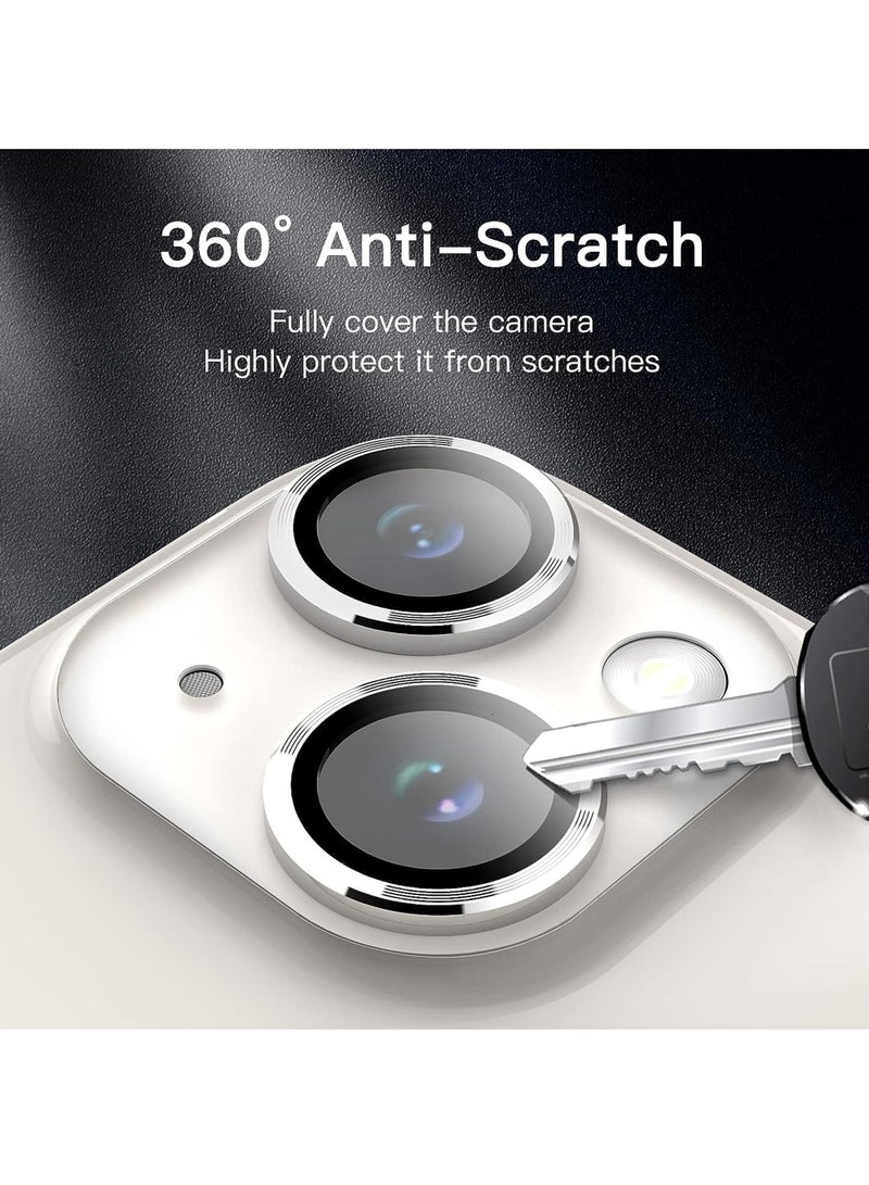 Rock Pow Camera Lens Protector for iPhone 15 6.1-Inch and iPhone 15 Plus 6.7-Inch 9H Tempered Glass Metal Individual Ring Cover HD Clear - Image 5