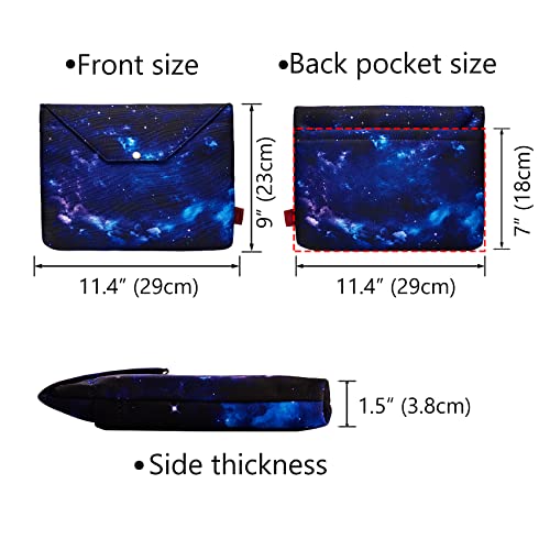 LParkin Galaxy Book Sleeve Protector Pouch Book Covers for Paperbacks, Book Sleeves with Zipper Padded, 11.4 Inch X 9 Inch (Galaxy) - Image 2