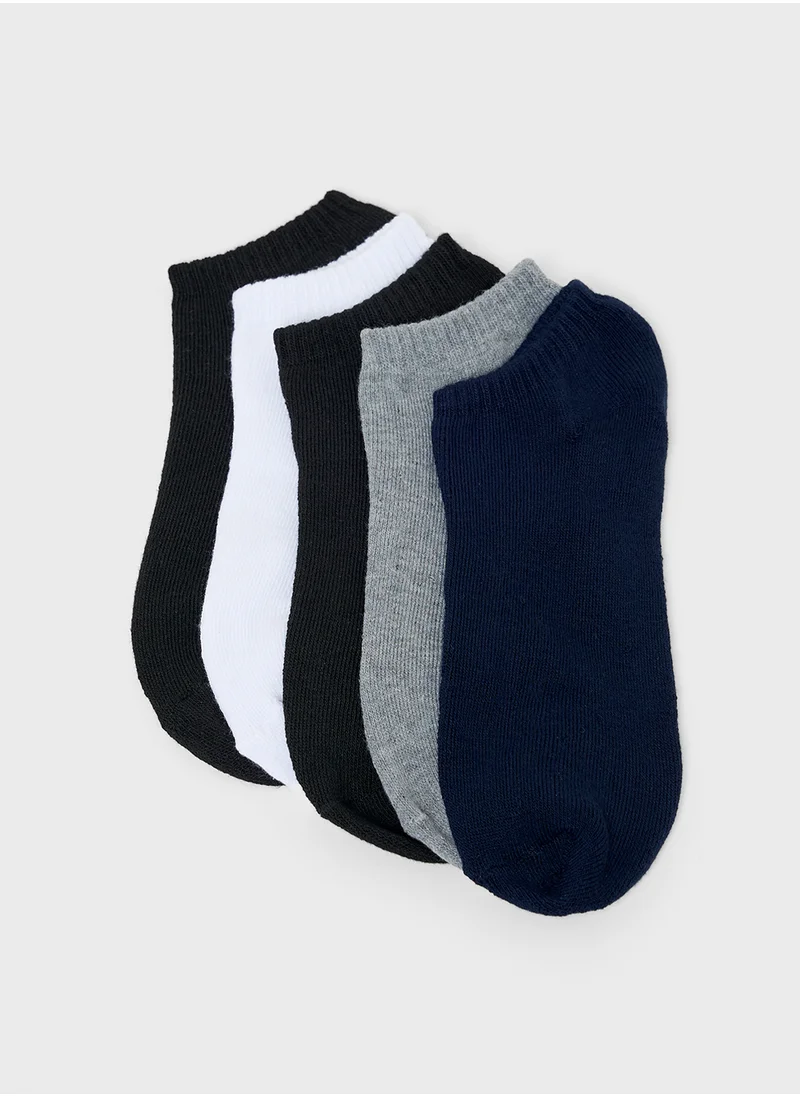 Seventy Five Basics Pack Of 5 Ankle Socks