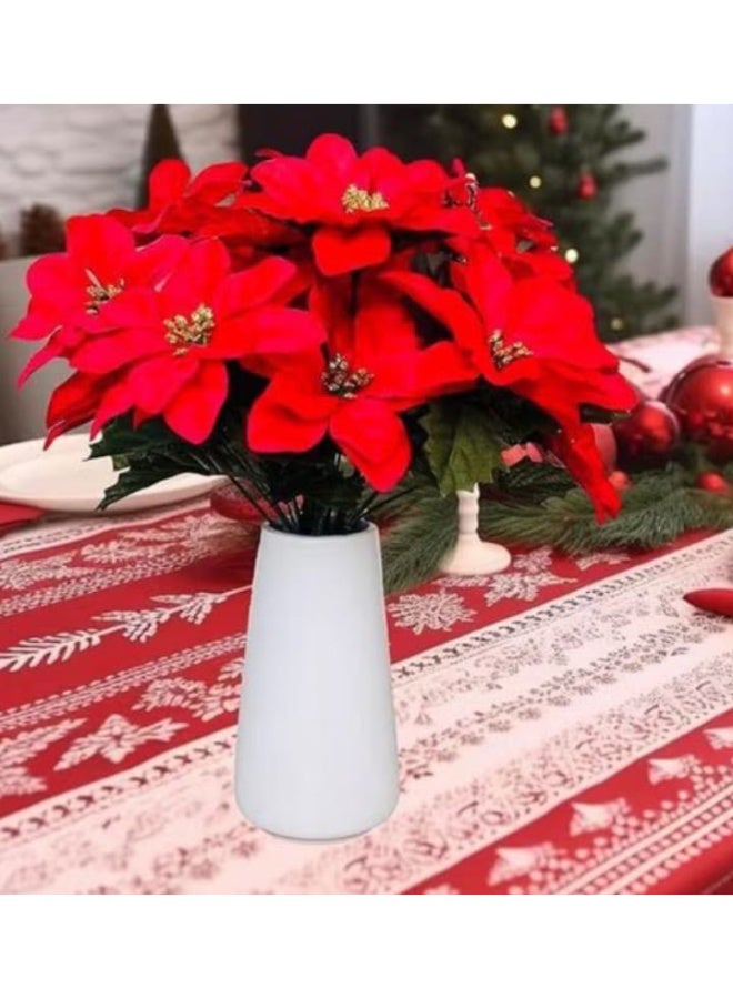 Set of 3 artificial poinsettia flowers - 9.8 inches - Image 2