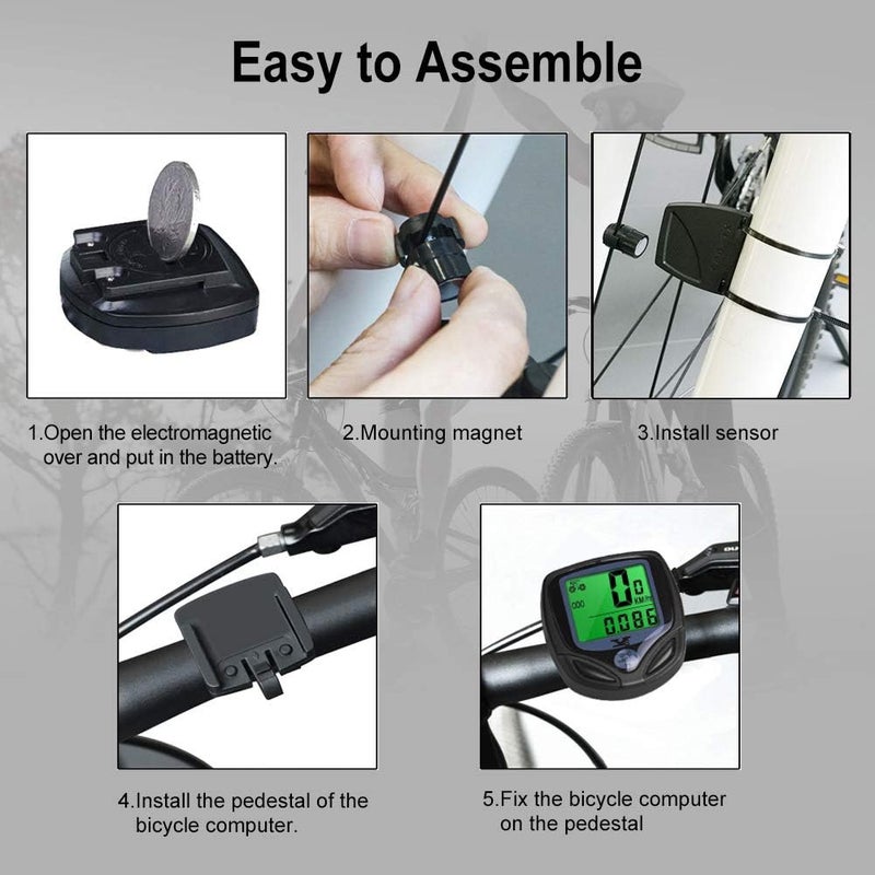 sy Bicycle Speedometer and Odometer Wireless Waterproof Cycle Bike Computer with LCD Display & Multi-Functions by YS - Image 3
