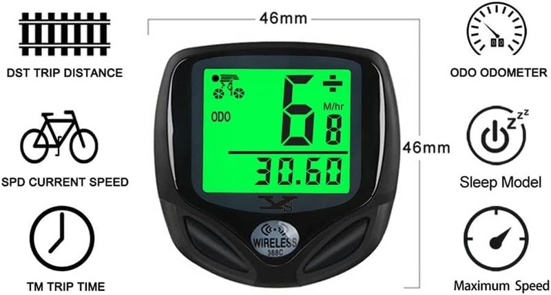 sy Bicycle Speedometer and Odometer Wireless Waterproof Cycle Bike Computer with LCD Display & Multi-Functions by YS - Image 2