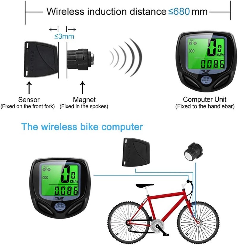 sy Bicycle Speedometer and Odometer Wireless Waterproof Cycle Bike Computer with LCD Display & Multi-Functions by YS - Image 4